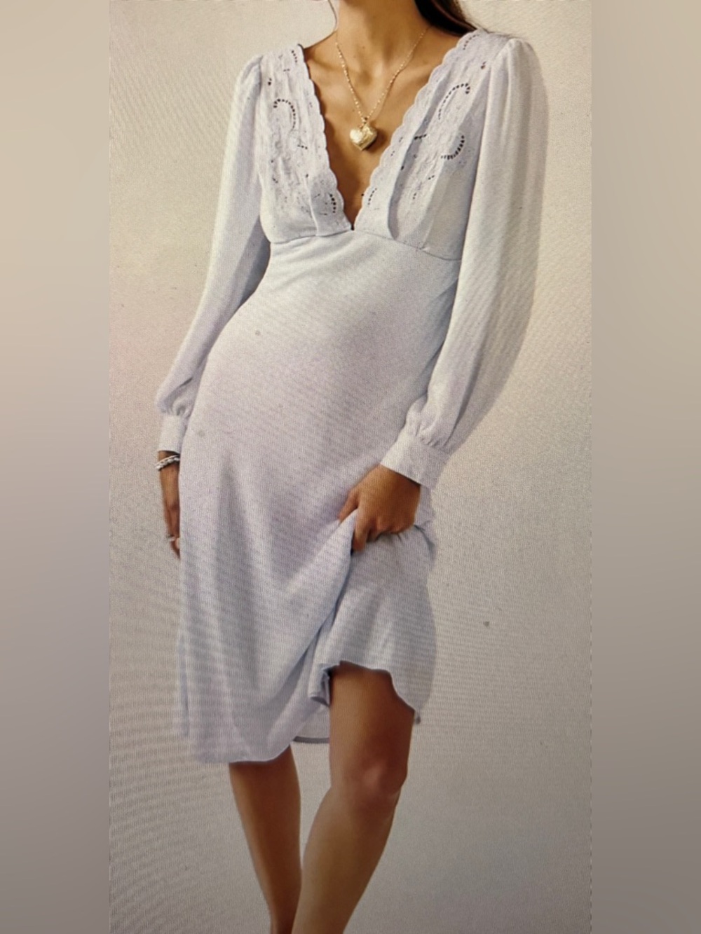Free People Vintage Inspired Arabella Blue Midi Slip Bias Cut Dress NEW Women XL - Picture 14 of 15